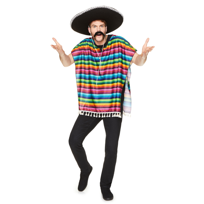 Multifarvet Mexicansk Poncho - Fantastisk Tilbud!