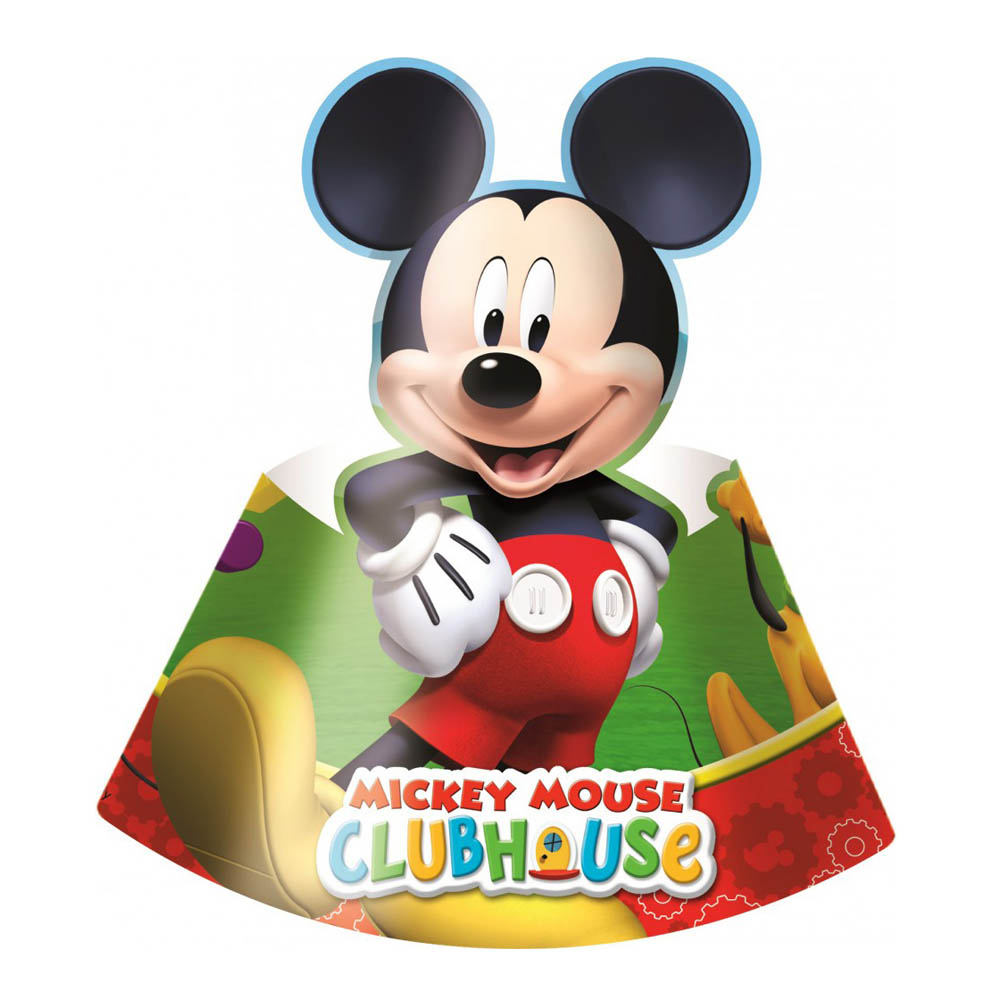 Mickey Mouse Clubhouse Festhatte – 6 stk. til børnefest