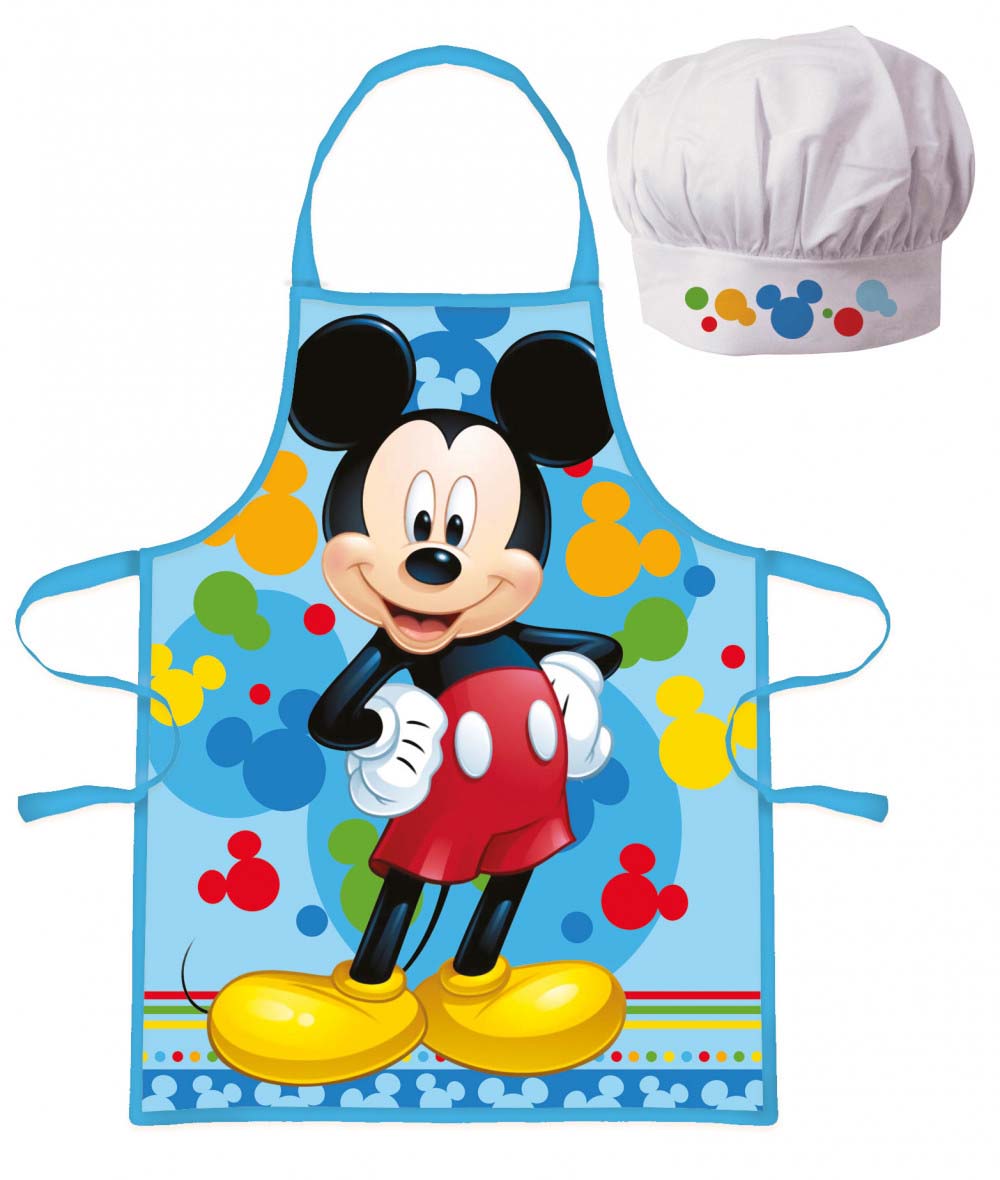 Mickey Mouse Forklæde og Kokkehue - Sjovt Børnesæt!