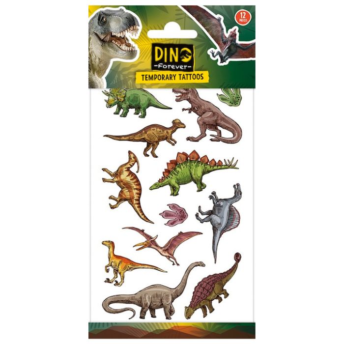 Midlertidige   Kunstige Dinosaur Tatoveringer 12x