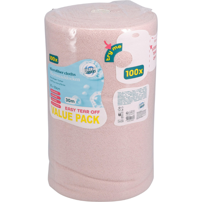 Mikrofiberklud Rulle Med 100 Stk 30x30