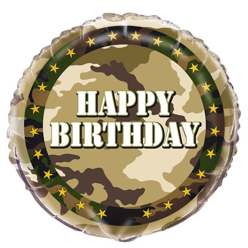Militær Camo Folieballon – 45 cm til Fødselsdagsfest!