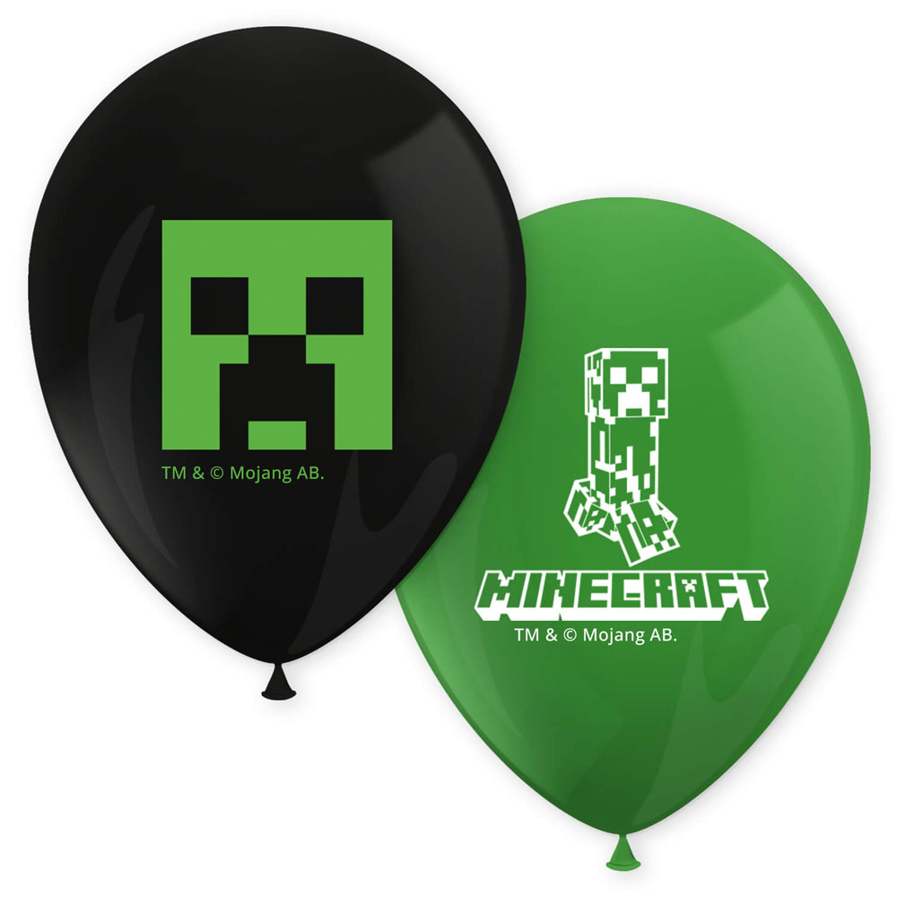 Minecraft Fødselsdagsballoner – 8 Stk. til Festen!