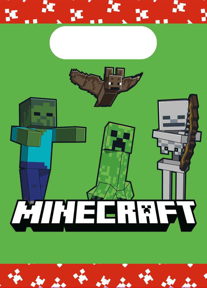 Minecraft Fødselsdagsslikposer med Farverige Motiver