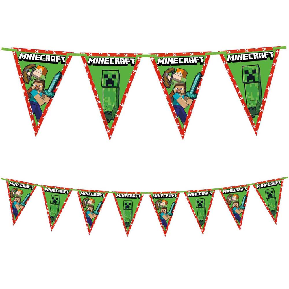 Minecraft Vimpelbanner 3m til Fødselsdagsfest!