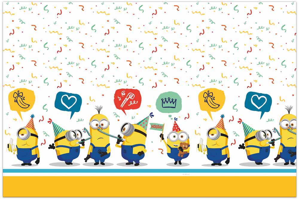 Minions Plastikdug til Børnefødselsdag - Festlig Dekoration