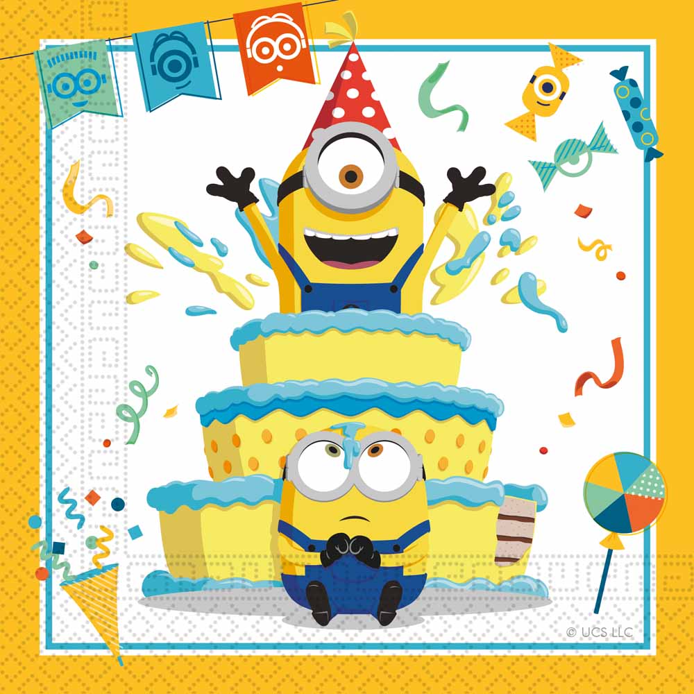 Minions Fødselsdagsservietter – 20 stk til festlige begivenheder