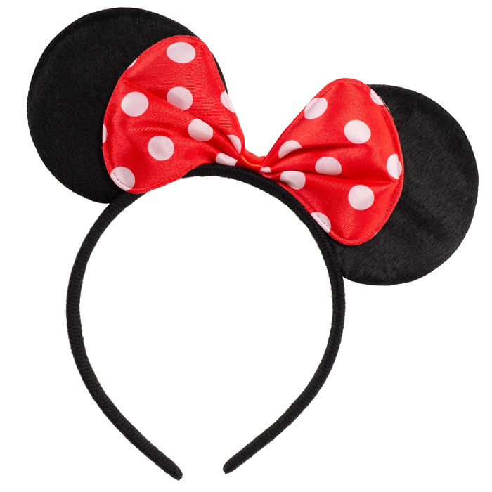 Minnie Hårbånd med Rød Sløjfe og Polkaprikker - Udsalg!