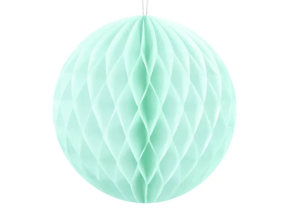 Mintgrøn Honeycomb Kugle 20 cm – Elegant Festdekoration