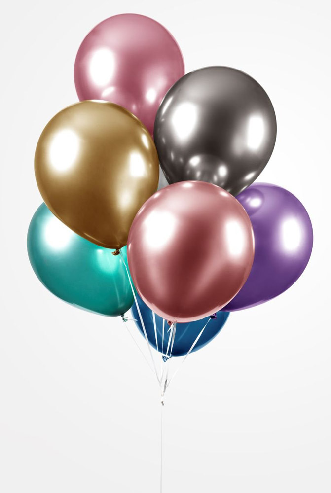 Spejl Chrome Balloner - 10 Stk til Elegant Festdekoration