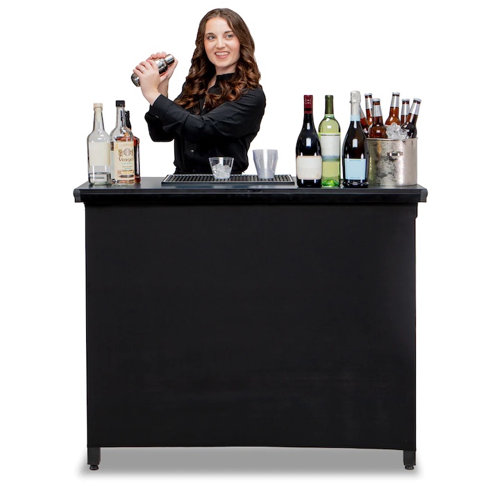 Transportabel Sort Cocktail Bar med Taske - Mobil Bar
