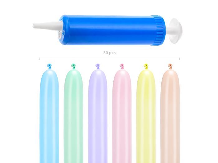 Modellerings Ballondyr Kit med Pastel Balloner og Pumpe