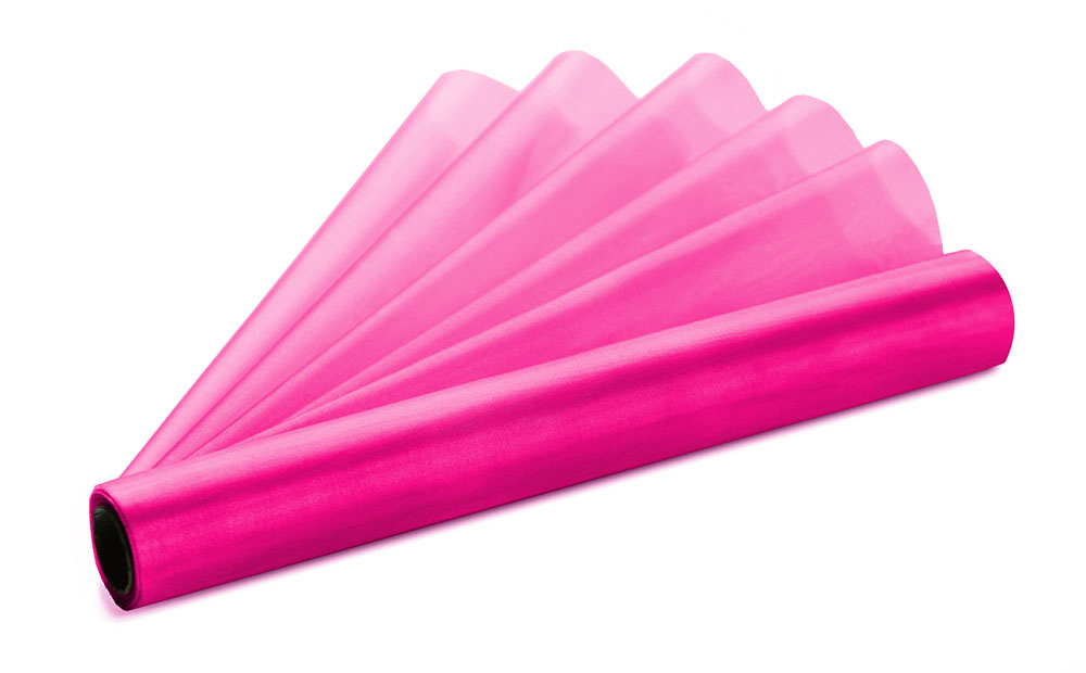 Mørk Pink Organza Bordløber til Festlige Anledninger