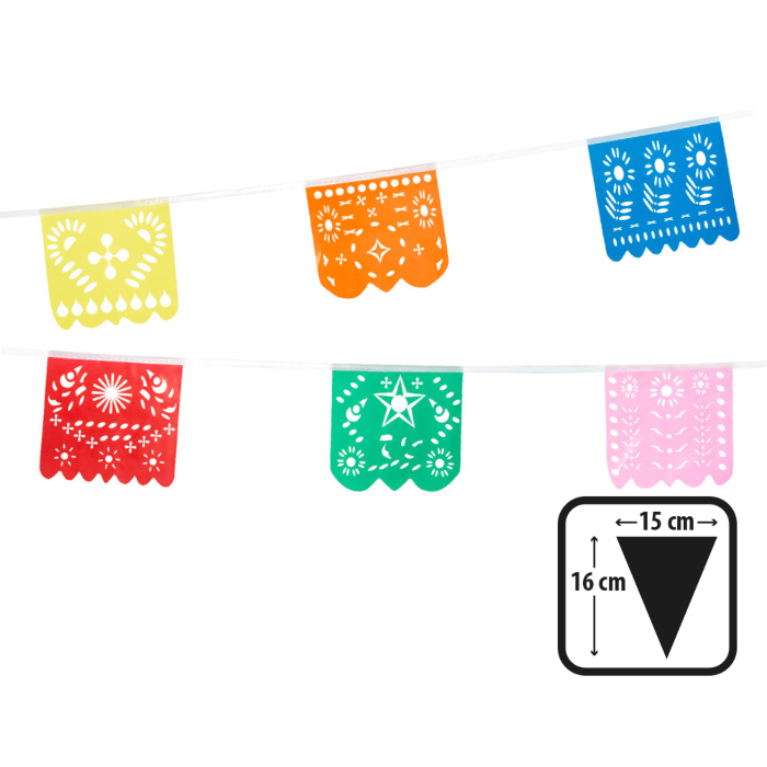Multifarvet Mexicansk Fiesta Guirlande til Fest 6 m