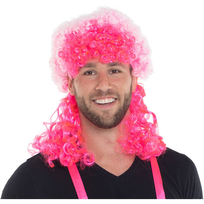 Neon Pink Afro Paryk med Krøller – Fantastisk Tilbud!