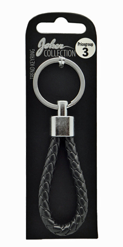 Elegant Nøglering med Sort Fletning – Praktisk Gadget
