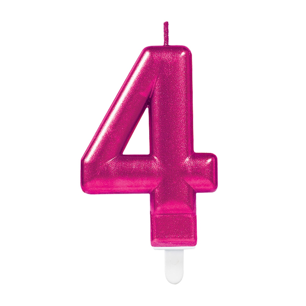 Nummerlys 4 - Pink til Fødselsdagskage Fest!