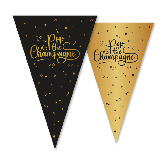 Nytår Flagguirlande - Pop The Champagne 10 Meter