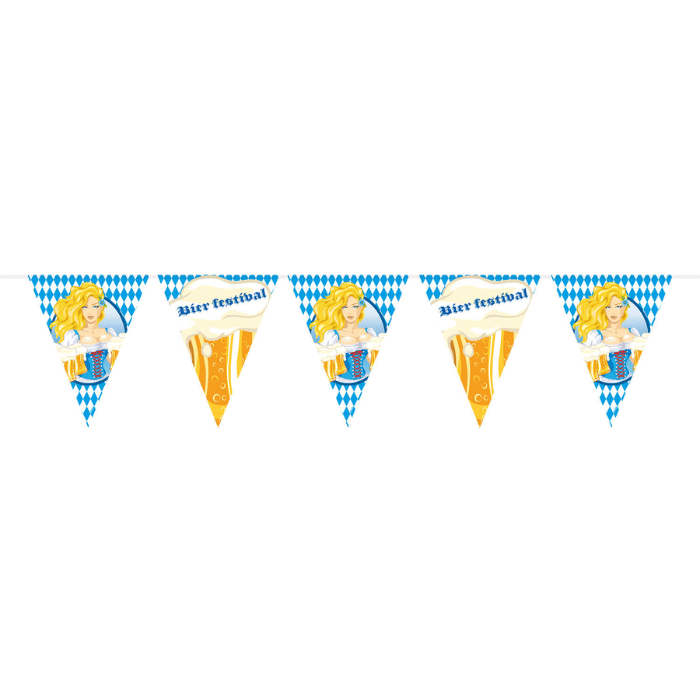 Oktoberfest Flagguirlande Med Pige 10 Meter