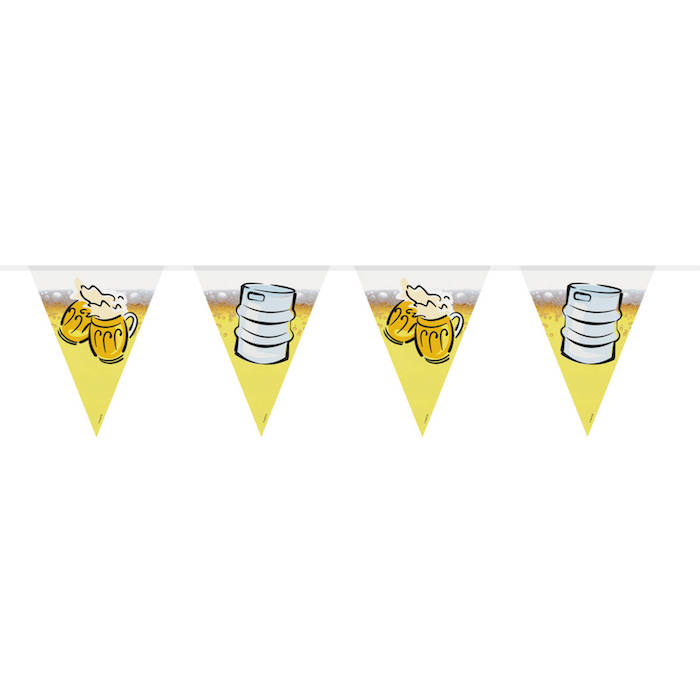 Oktoberfest Flagguirlande med Ølmotiver til Festen