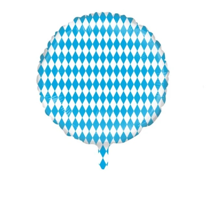 Oktoberfest Folieballon i Hvid og Blå - 45 cm Festpynt