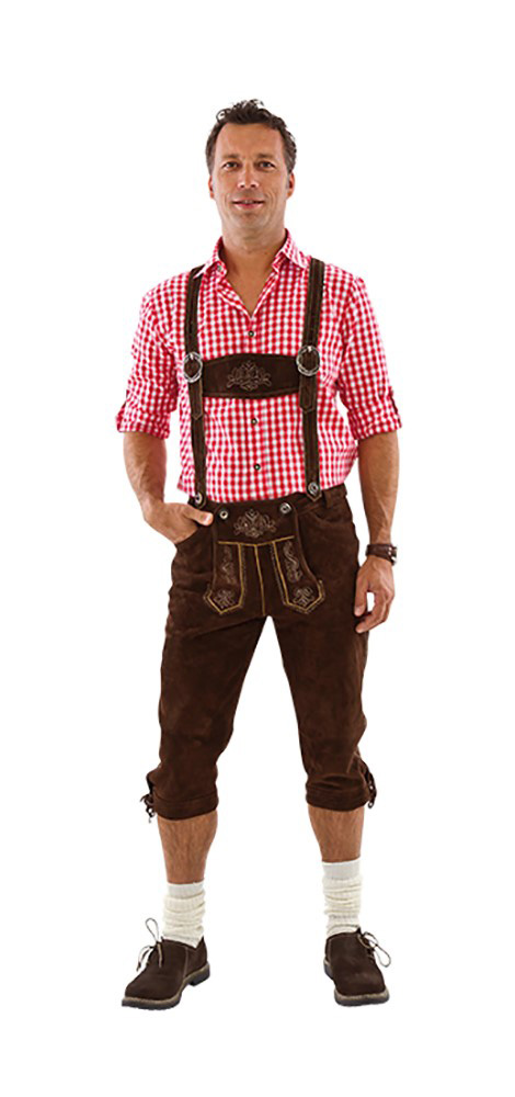 Ægte Læder Lederhosen til Oktoberfest – Brun Festdragt
