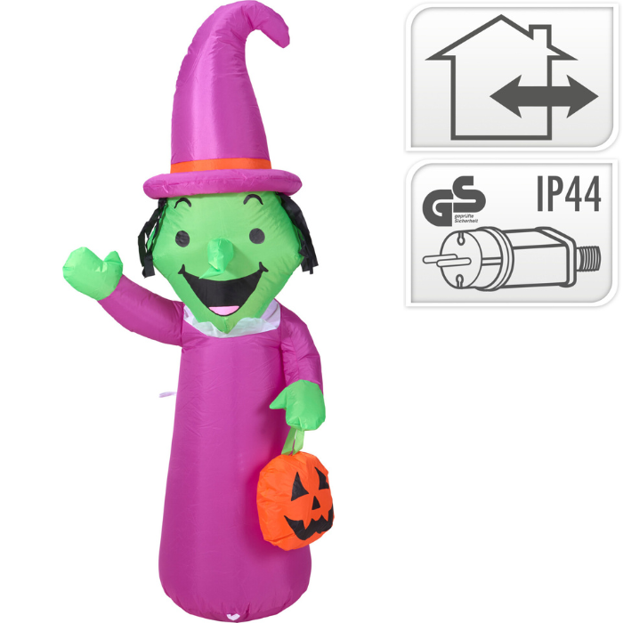 Oppustelig Halloween Heks Med Led 150