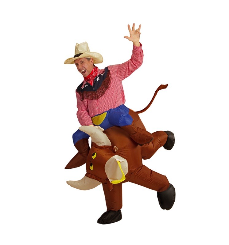 Oppusteligt Rodeotyr Kostume til Festlige Begivenheder!