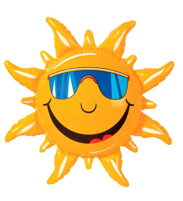 Oppustelig Sol med Solbriller - 60 cm til Festen