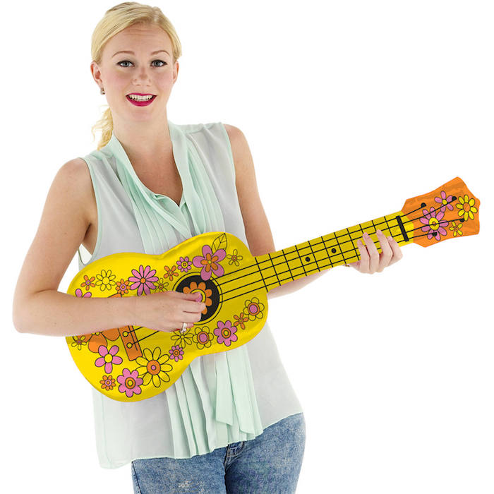 Oppustelig Gul Ukulele - Perfekt til Temafest!