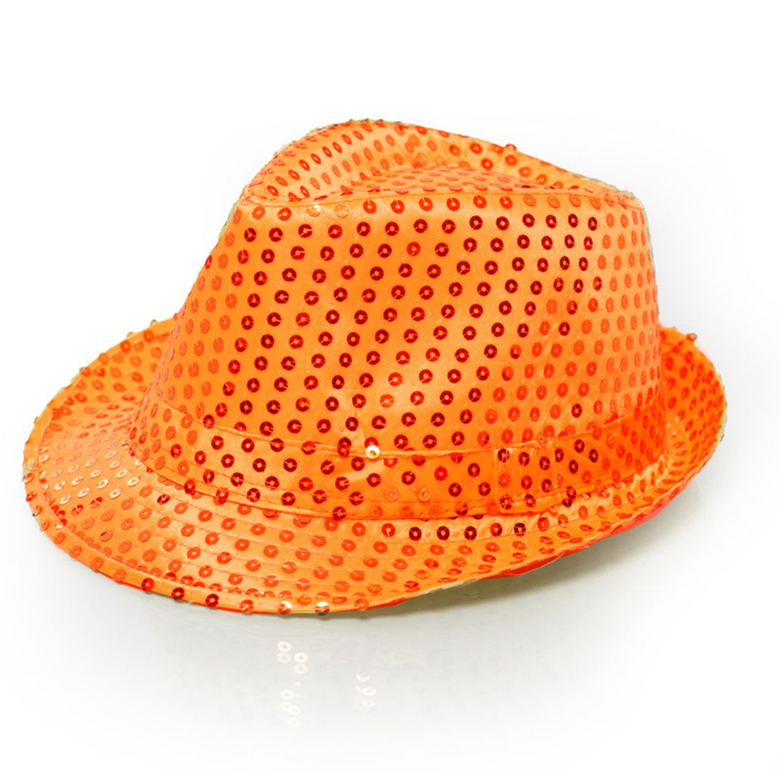 Glitrende Orange Festhat til Sjove Fester