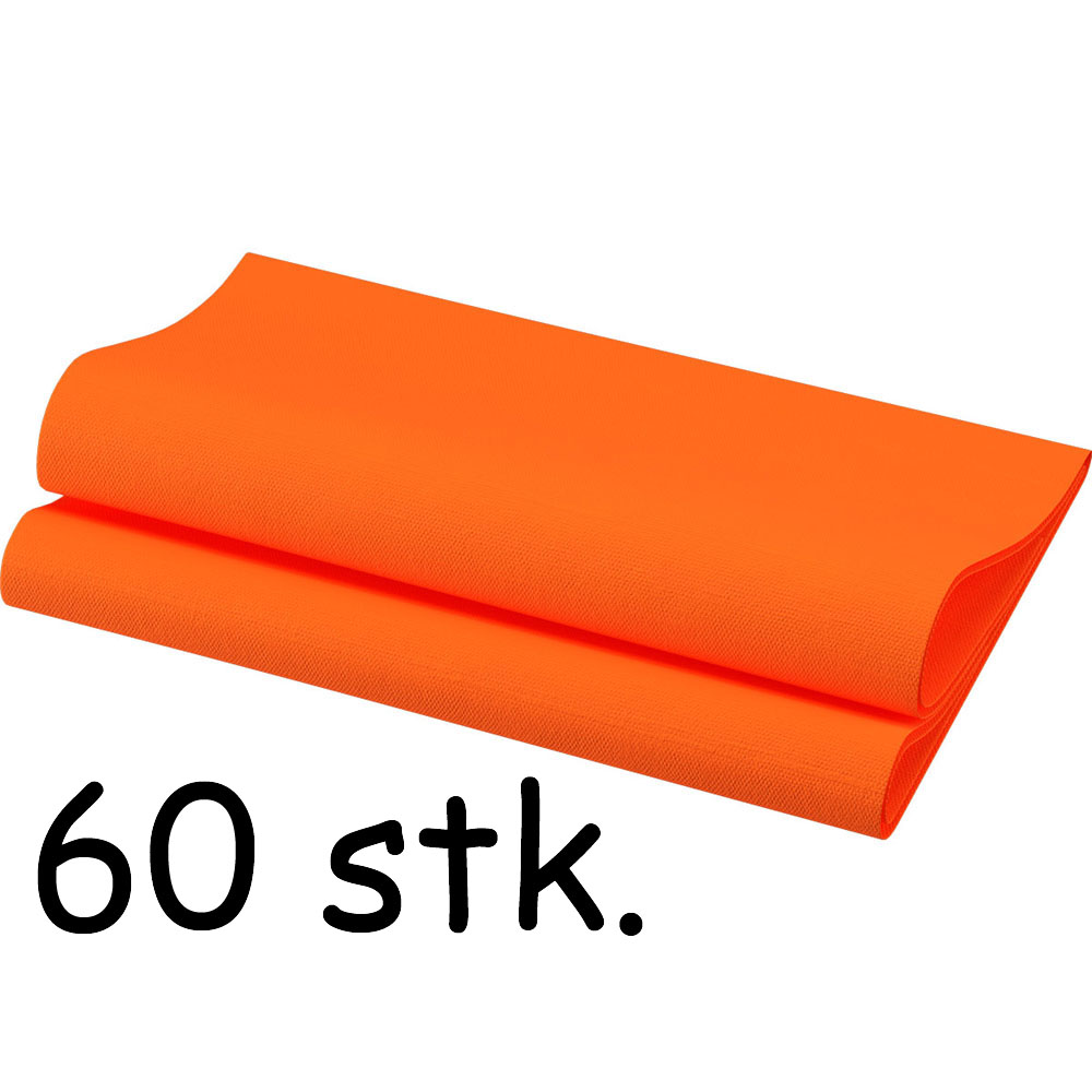 Orange Biologiske Middagsservietter – 60 Stk. til Fest!