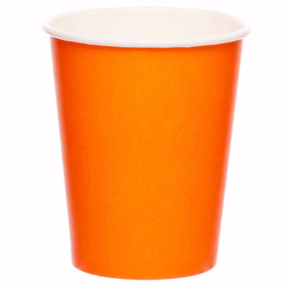 Festlige orange Halloween papkrus - 8 stk. til festen!