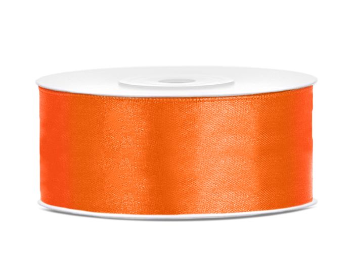 Orange Satinbånd 25 mm x 25 m - Perfekt til festdekoration