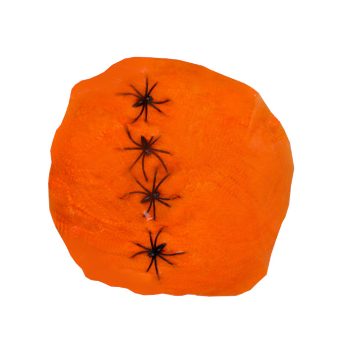 Uhyggeligt Orange Spindelvæv med Edderkopper til Halloween!