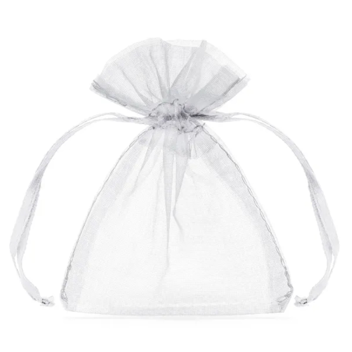 Hvide Organzaposer 10x10 cm – Perfekte til fest!