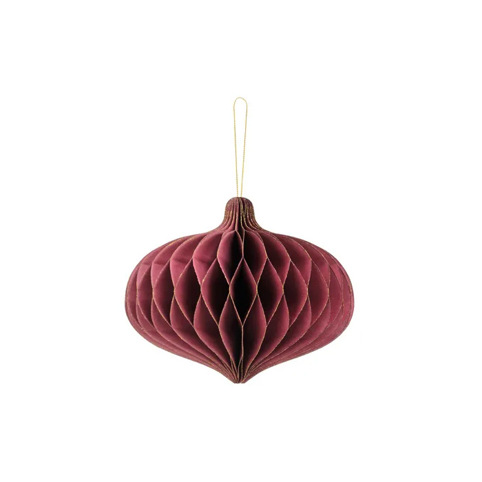 Oval Honeycomb i Mørkerød - Festlig Dekoration