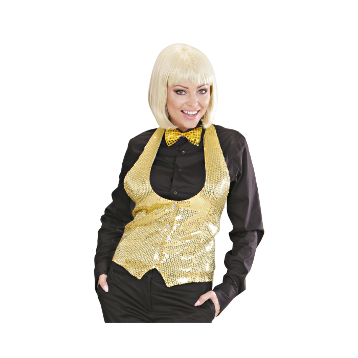 Guld Paillet Vest til Kvinder – Glitrende Festfavorit!