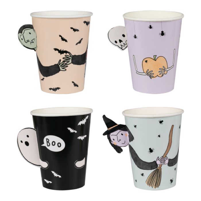 Halloween Papkopper 8 stk. - 250 ml til festlige anledninger