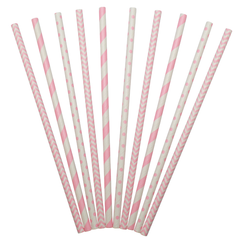 Papir Sugerør Pink Mix - Festlige og Farverige!