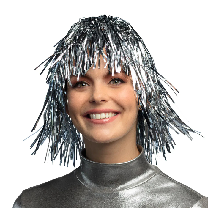 Sølv Glitter Paryk til Fest - Skjul Din Identitet!