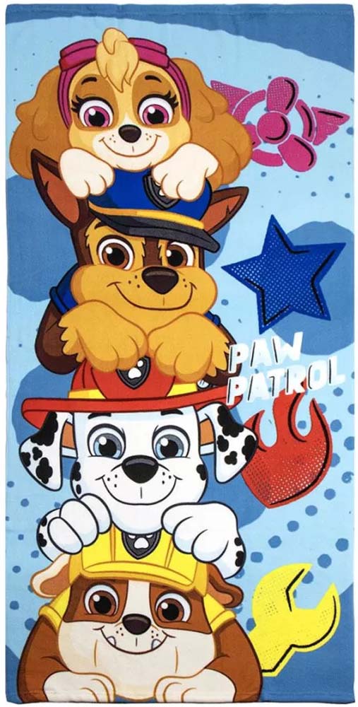 Paw Patrol Badehåndklæde i Lyseblå – Sjov Badetid!