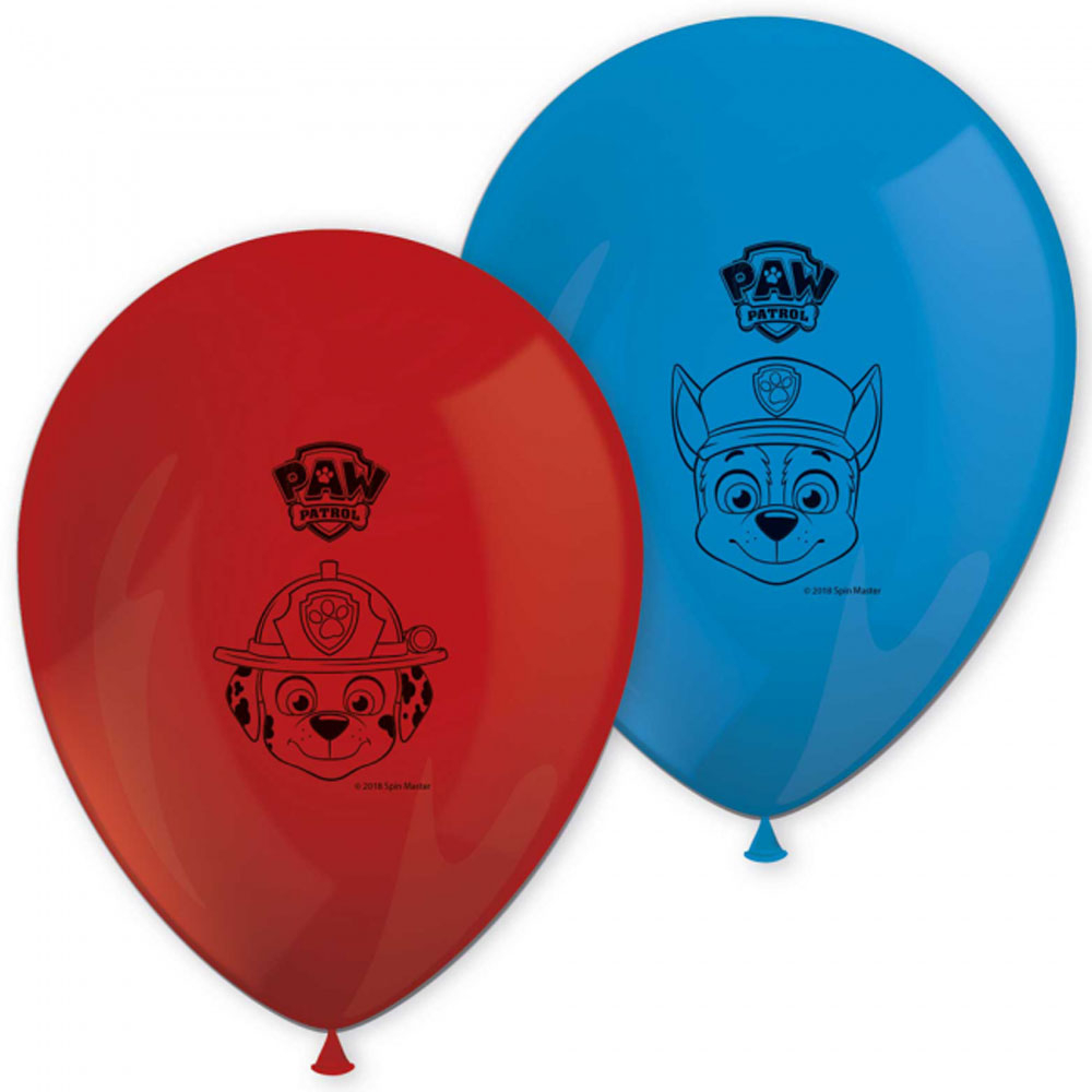 Paw Patrol Balloner – Røde & Blå – 8 stk. til Fest!