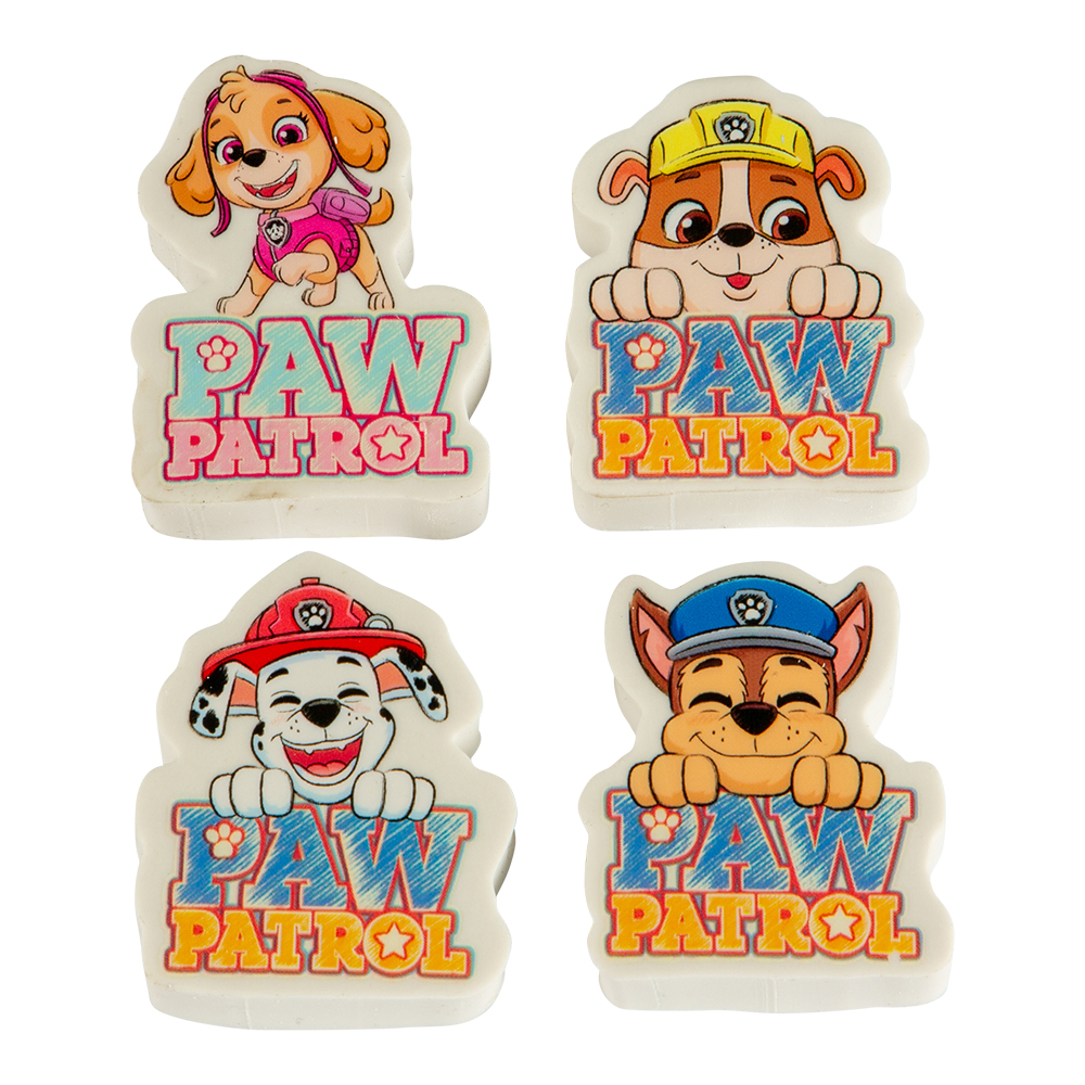 Paw Patrol Viskelæder Sæt – 4 Figurer til Skolen!