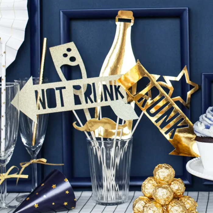 Guld Photo Booth Rekvisitter - Perfekt til Festen!