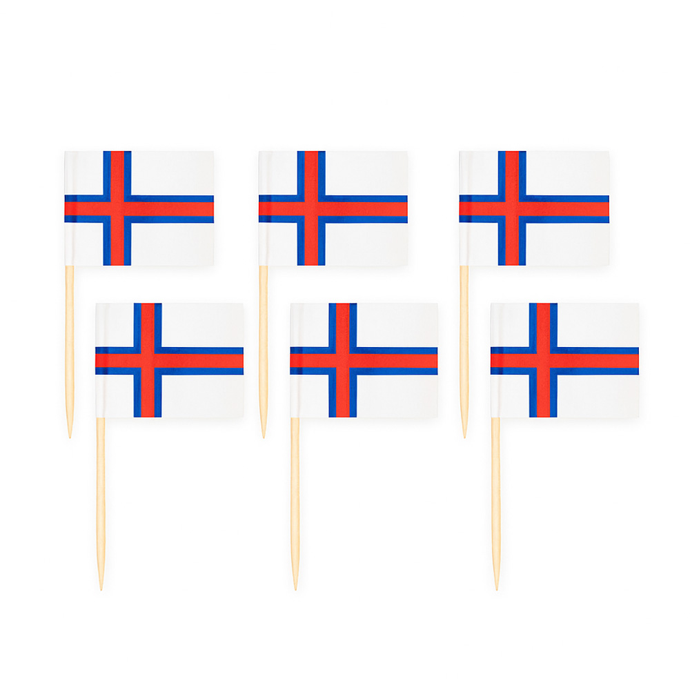Færøske Pindeflag 10 Stk – Festlig Dekoration til Fester