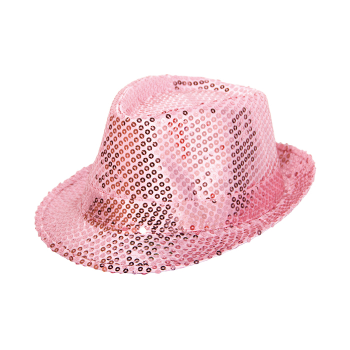 Glitrende Pink Hat med Palietter - Festhue til Salg!