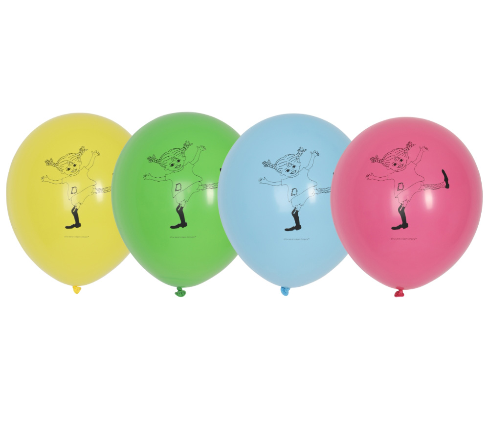 Pippi Langstrømpe Festballoner – 8 Farverige Balloner