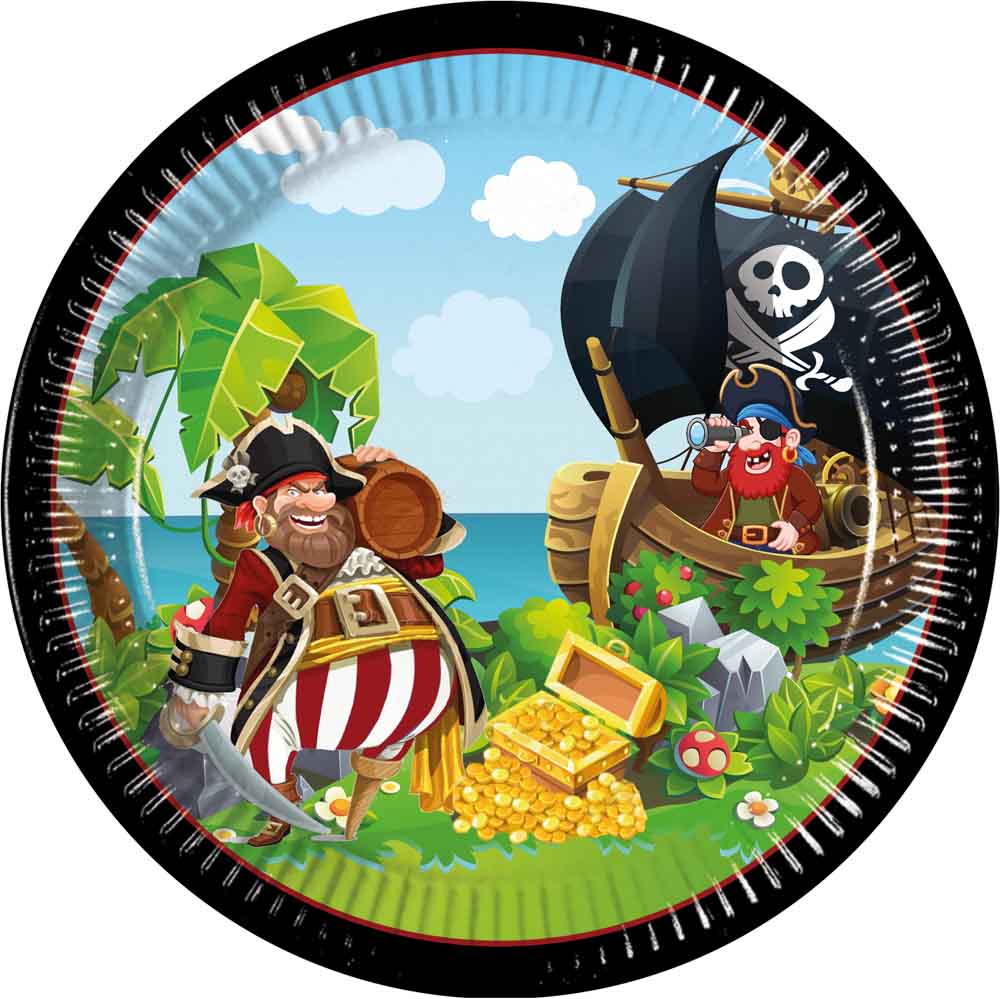 Pirat Paptallerkner – Festlig Dekoration til Piratfest