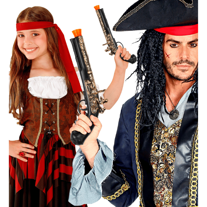 Piratpistol 28 cm - Fantastisk til fest og leg!